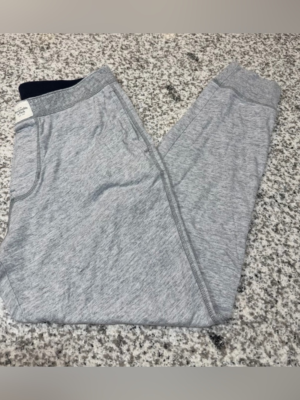 Abercrombie & Fitch Sleep Joggers, Light Grey Heather, Size Medium